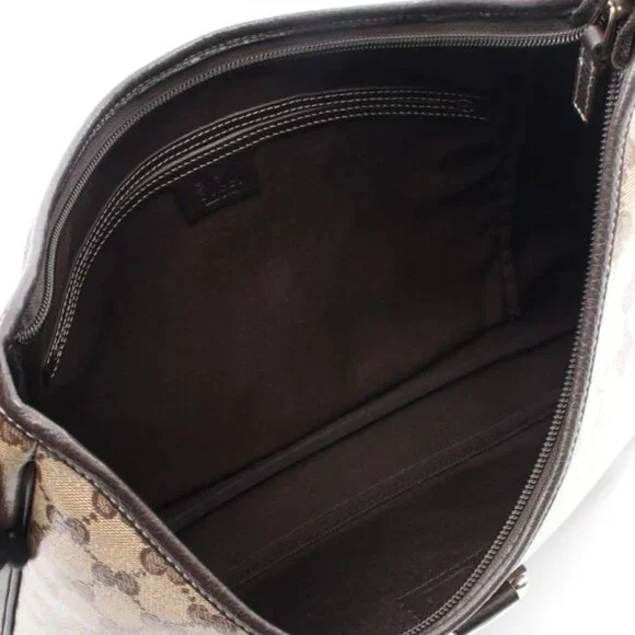 Gucci Shoulder Bag GG Crystal Abbey Beige Dark Brown Canvas - Picture 3 of 6
